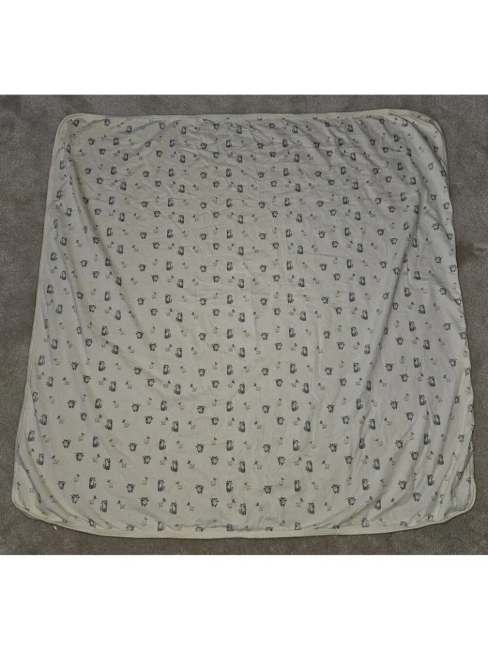 Jamie Kay Organic Cotton Baby Blanket Ivory 37x38 Swaddle Cat Butterfly Flowers